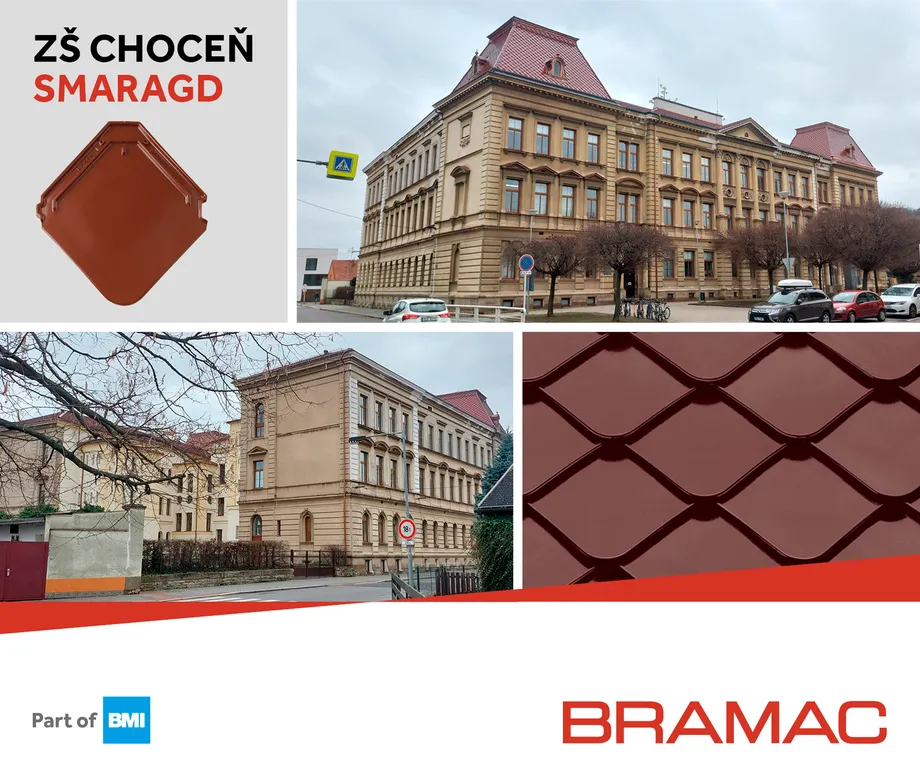 Keramická taška Smaragd kaštanově hnědá ZŠ Choceň