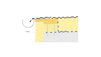 Detail ukončení hydroizolační vrstvy u okapu