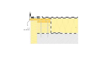 Detail ukončení hydroizolační vrstvy závětrnou lištou