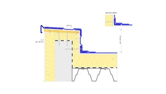 Detail ukončení hydroizolační vrstvy u atiky – zatepleno, TPZ