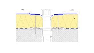Detail ukončení hydroizolační vrstvy u vtoku