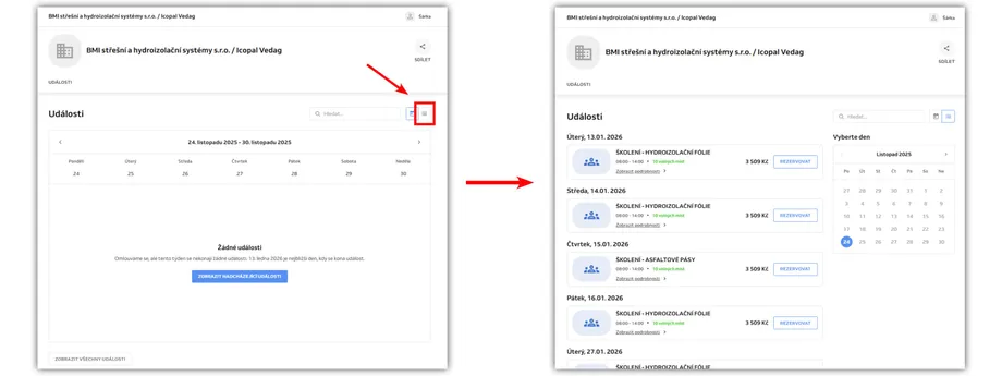 Přihlášení na praktická školení Icopal Vedag